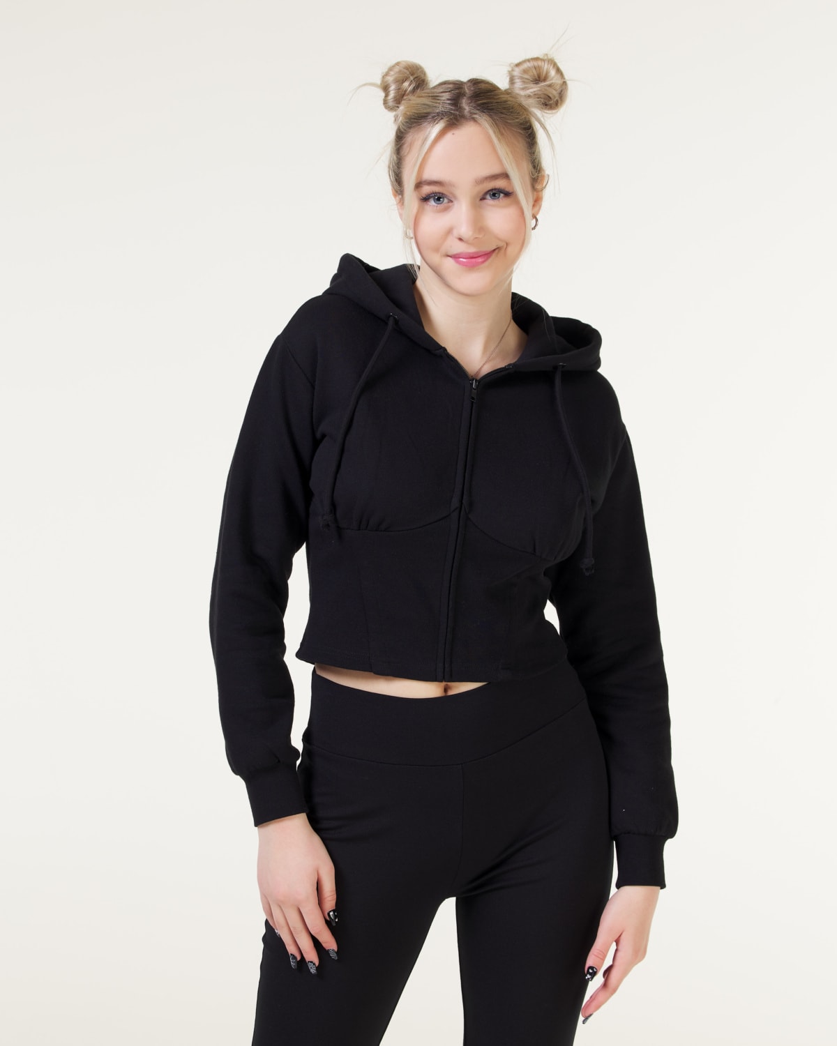 Bumpro SkyDye Corset Hoodie Black