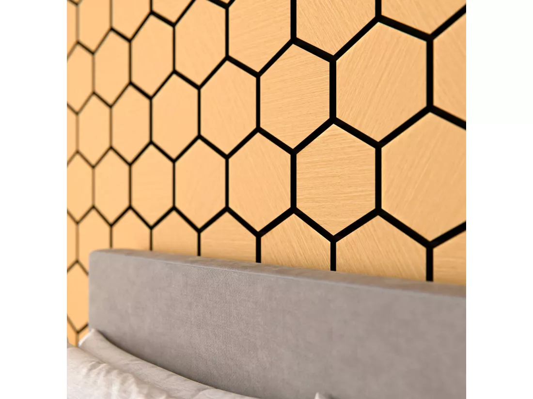 Lot de 2 Panneaux Hexagonaux H. 76 cm L. 62 cm - Chêne Feutre Noir