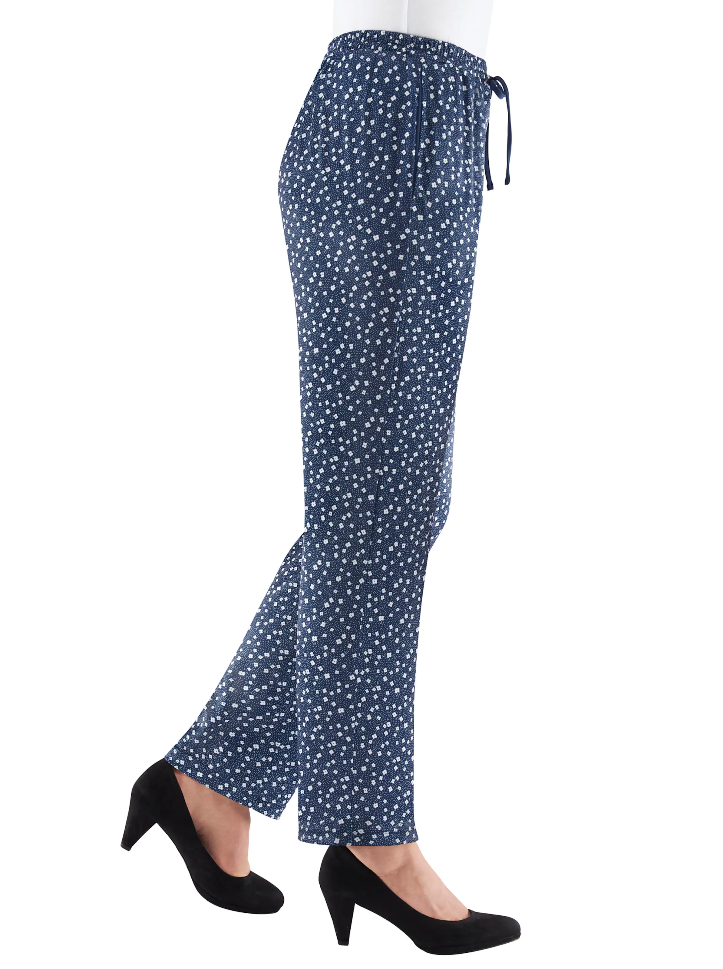 Jerseyhose in marine-millefleurs