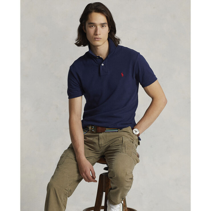 Polo Ralph Lauren Slim Fit Mesh Polo Shirt Navy