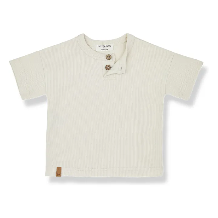 1+ in the family T-shirt Nestore Côtelé | Ecru