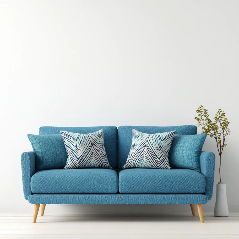 2-Sitzer-Sofa Stoff Blau 150x85x80 cm – Skandinavisches Design