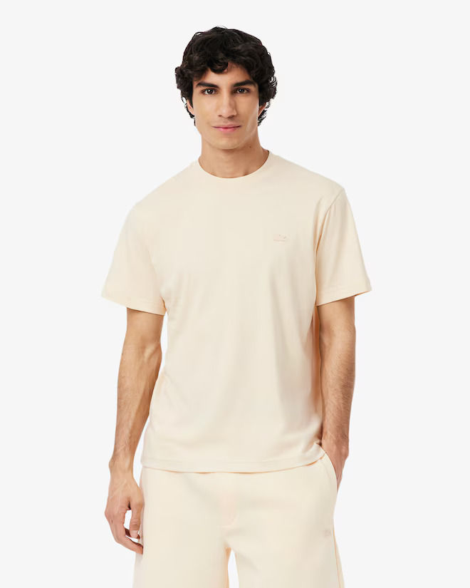 Lacoste Embroidered Signature T-Shirt Heren Beige