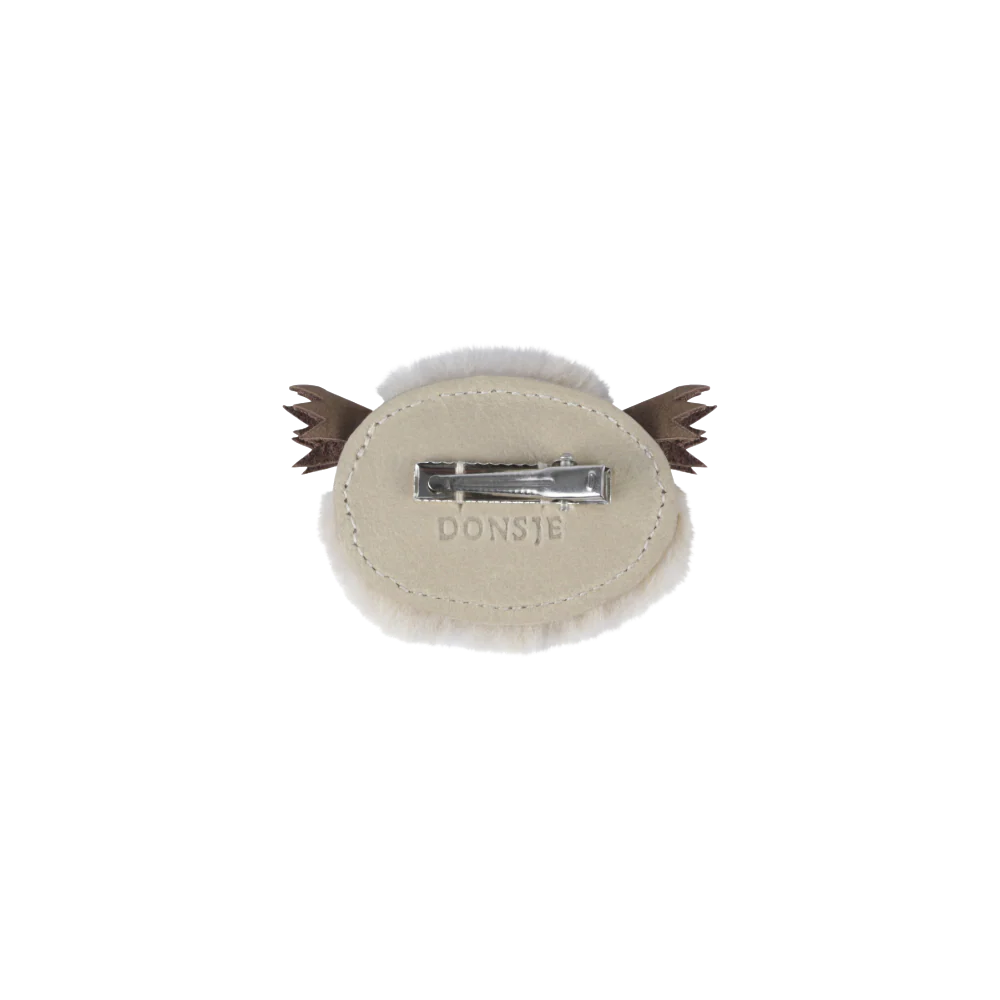 Josy Exclusive Hairclip | Owl | Ivory Classic Leather