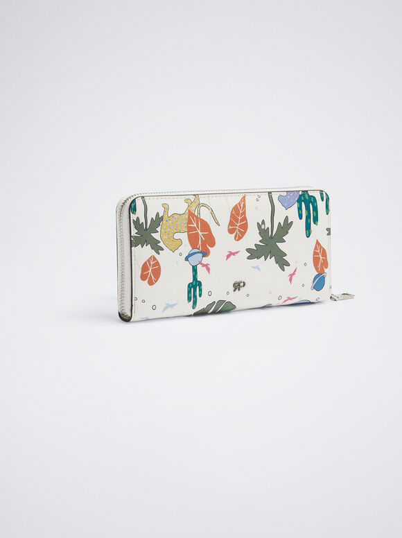 Carteira estampada - Branco-creme