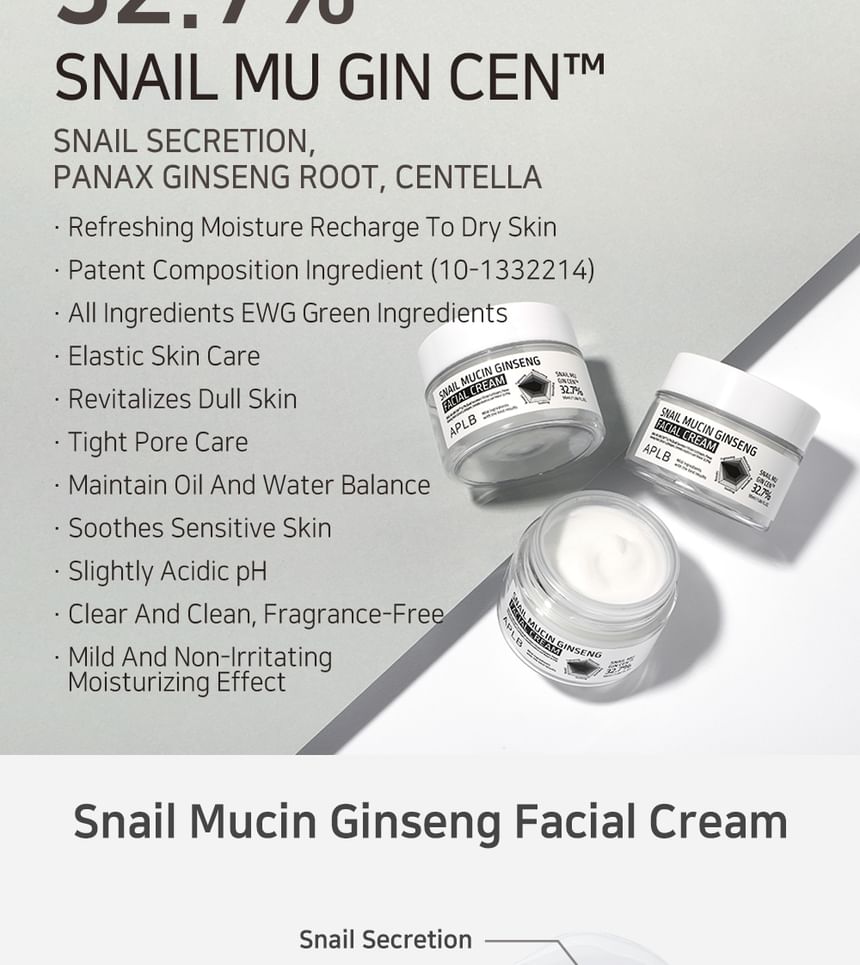 APLB - Slakkenslijm Ginseng Gezichtscrème