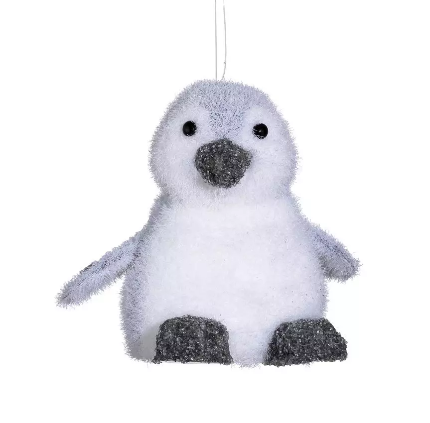 Pingouin de Noël à suspendre (H11 cm) Pingou Blanc