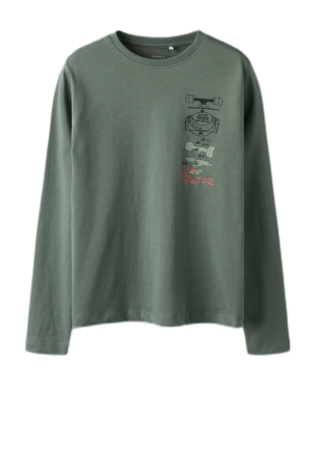 NAME IT KIDS longsleeve NKMNIKOLAI - set van 3 - donkerblauw/donkergroen/offwhite