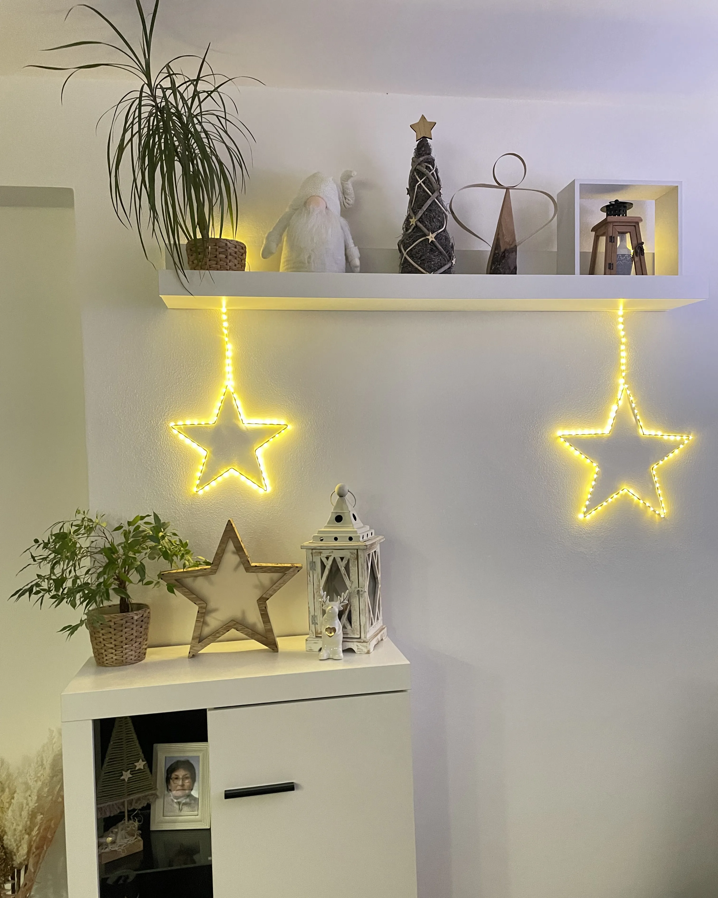 Set van 3 hangende decoraties LED KUNNARI Ster 50/40/30 cm Zilver