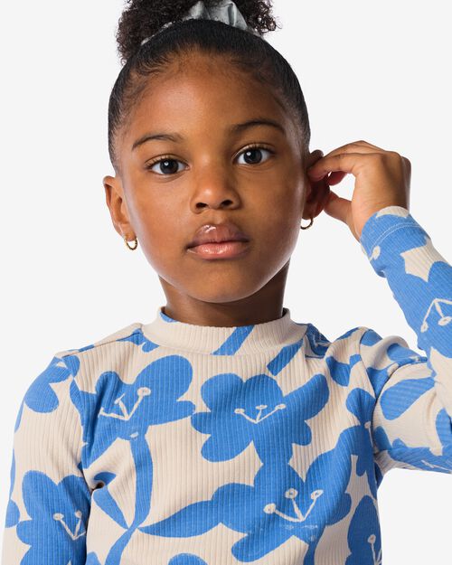 t-shirt enfant côtelé bleu