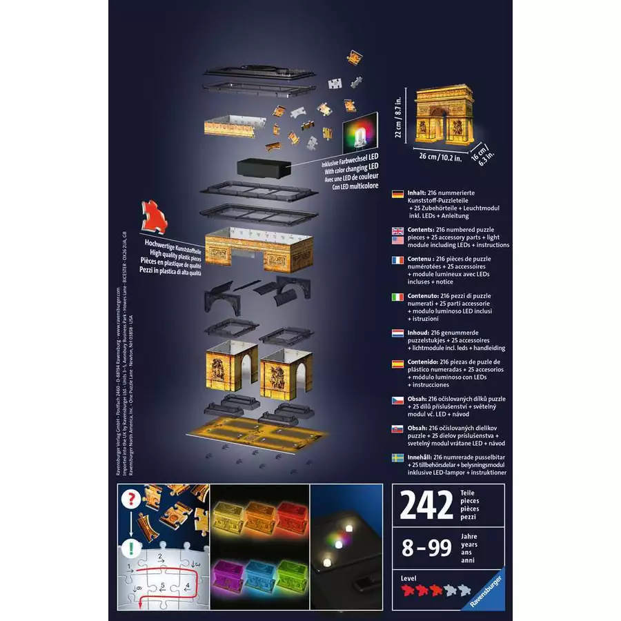 Ravensburger Triumphbogen bei Nacht bunt