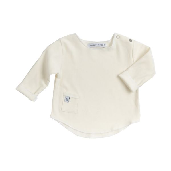 Bamboom T-shirt Lange Mouw Crème 1 Mnd