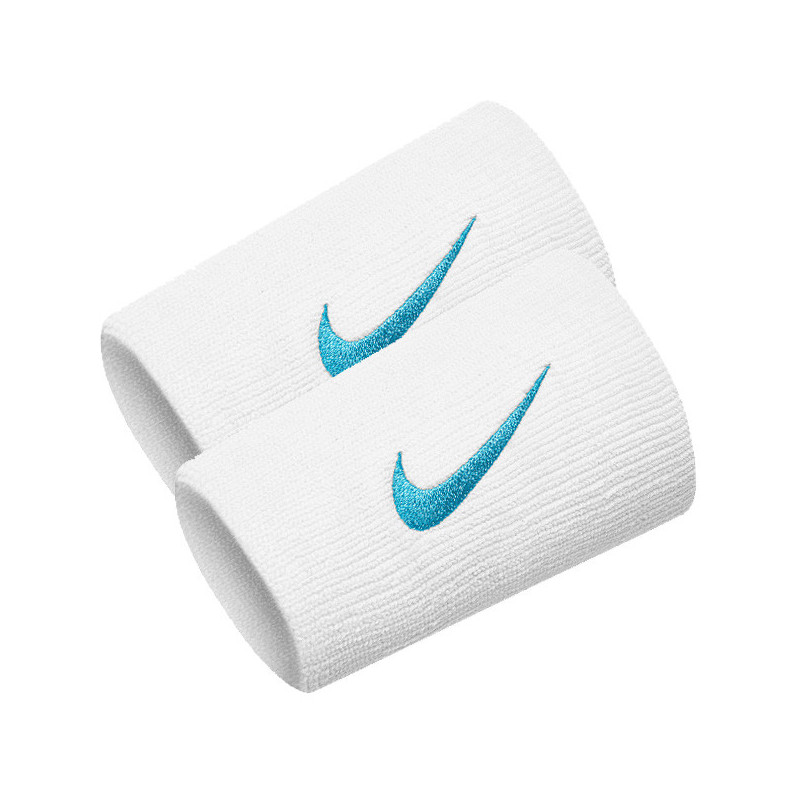 Poignets éponge Nike double blanc-bleu