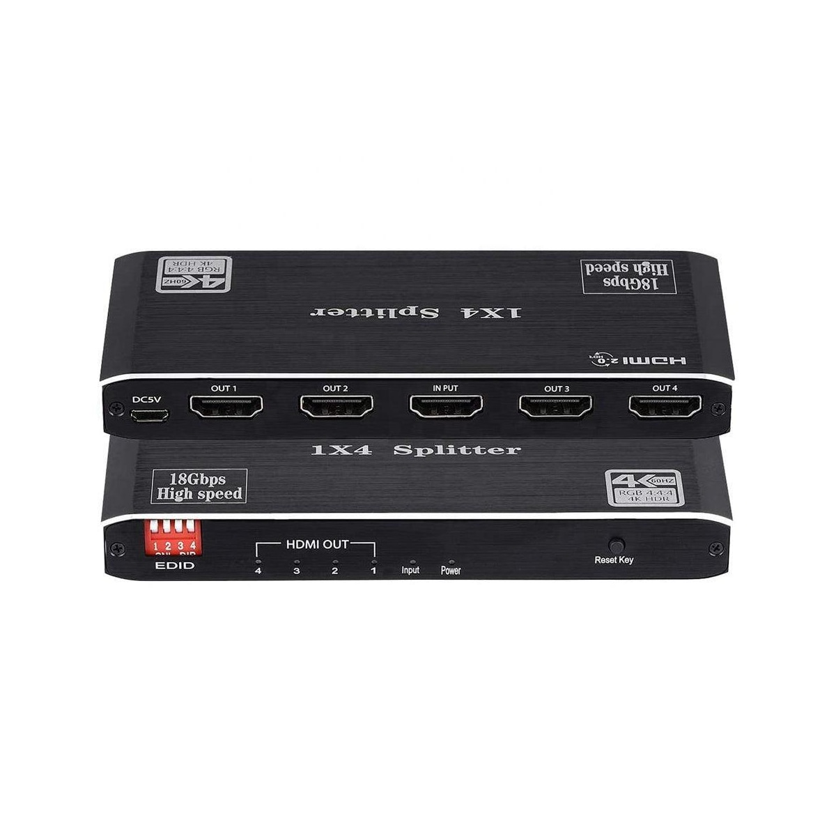 NÖRDIC Splitter 1 til 4 HDMI 2.0 4K60Hz Ultra HD 3D HDR 18Gbps HDCP 2.2