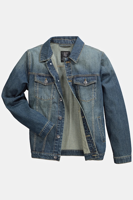 JP 1880 Jeansjacke, Brusttaschen, Knopfleiste, bis 8 XL