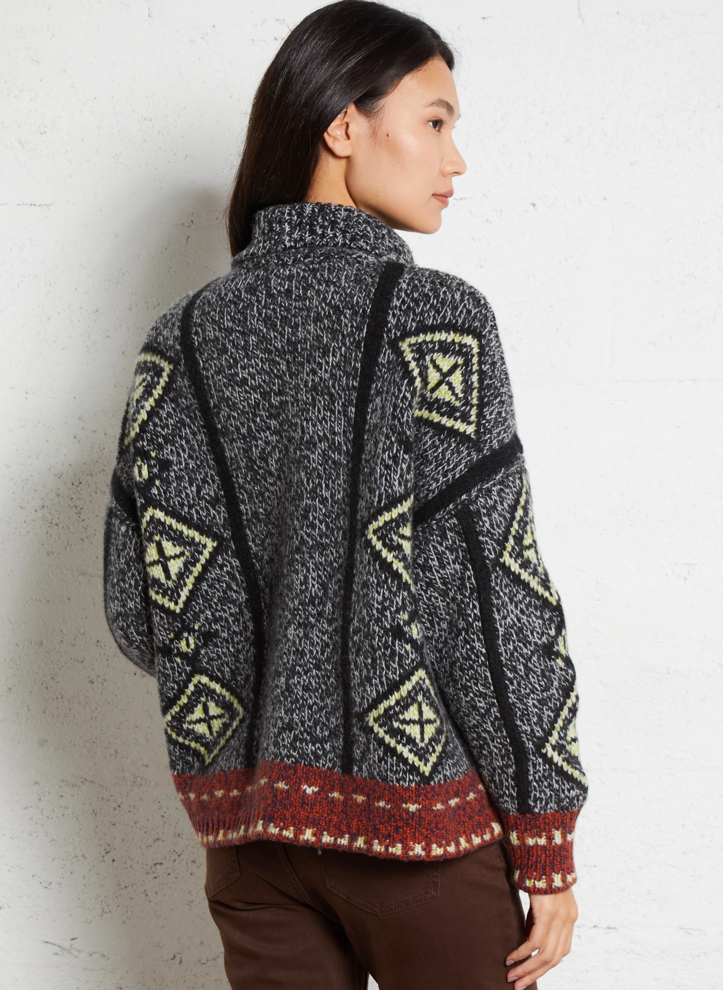 INACIO - Gilet oversize en laine mélangée | Gris