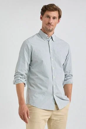 McGregor Overhemd Poplin Streep Sage Groen MM242.6001.05-5107 kopen