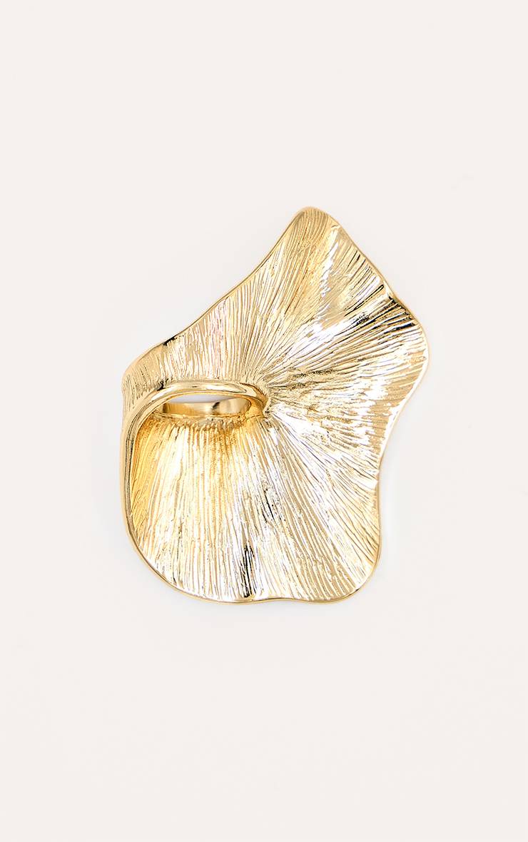 Doré Bague Statement Texturée À Chevauchement