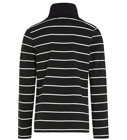 Calvin Klein Bluse - Slim Rollkragen - dünn Black Ivory Stripe