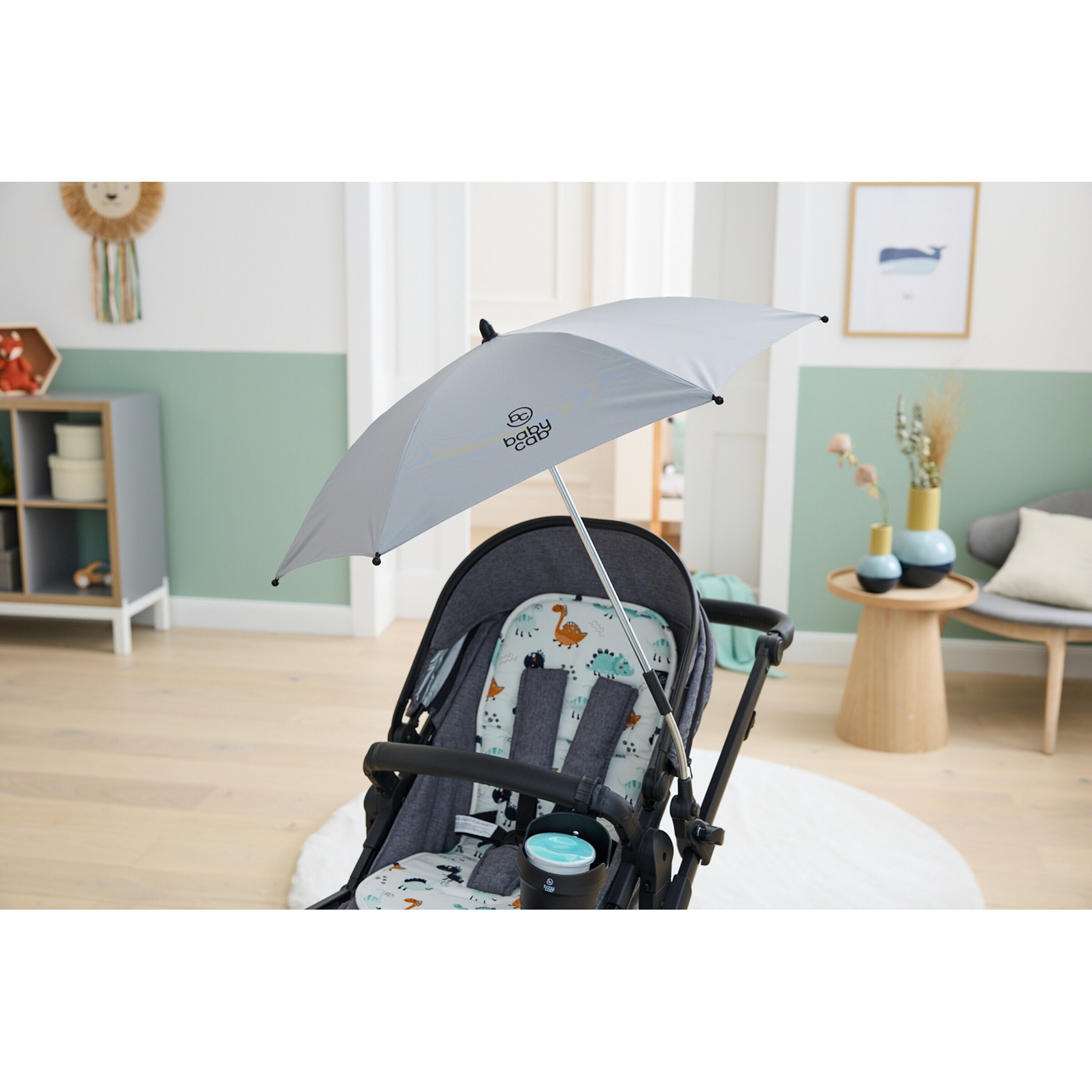 babycab Universal Sonnenschirm für Kinderwagen grau