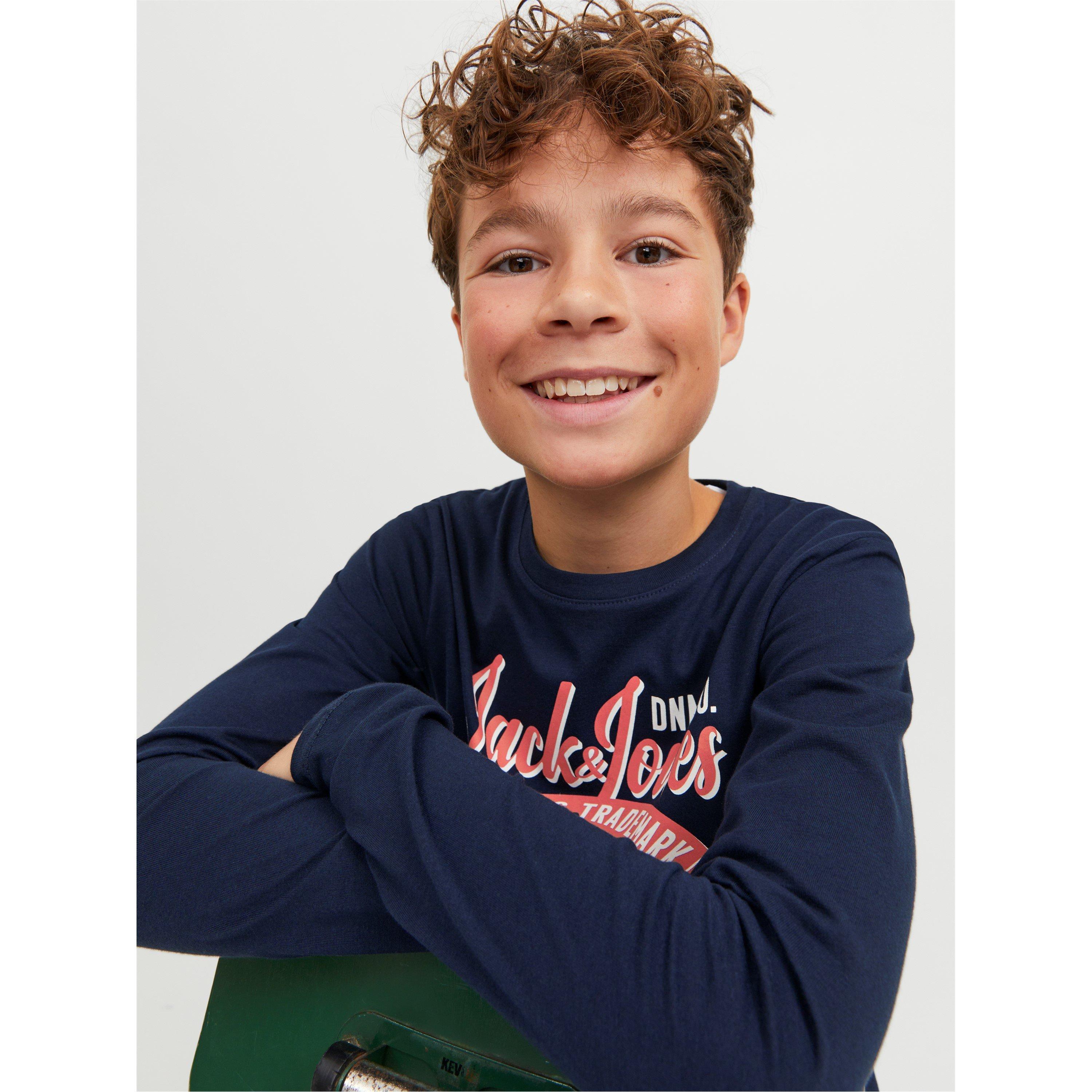 Jack and Jones Long Sleeve Logo T Shirt Junior Boys