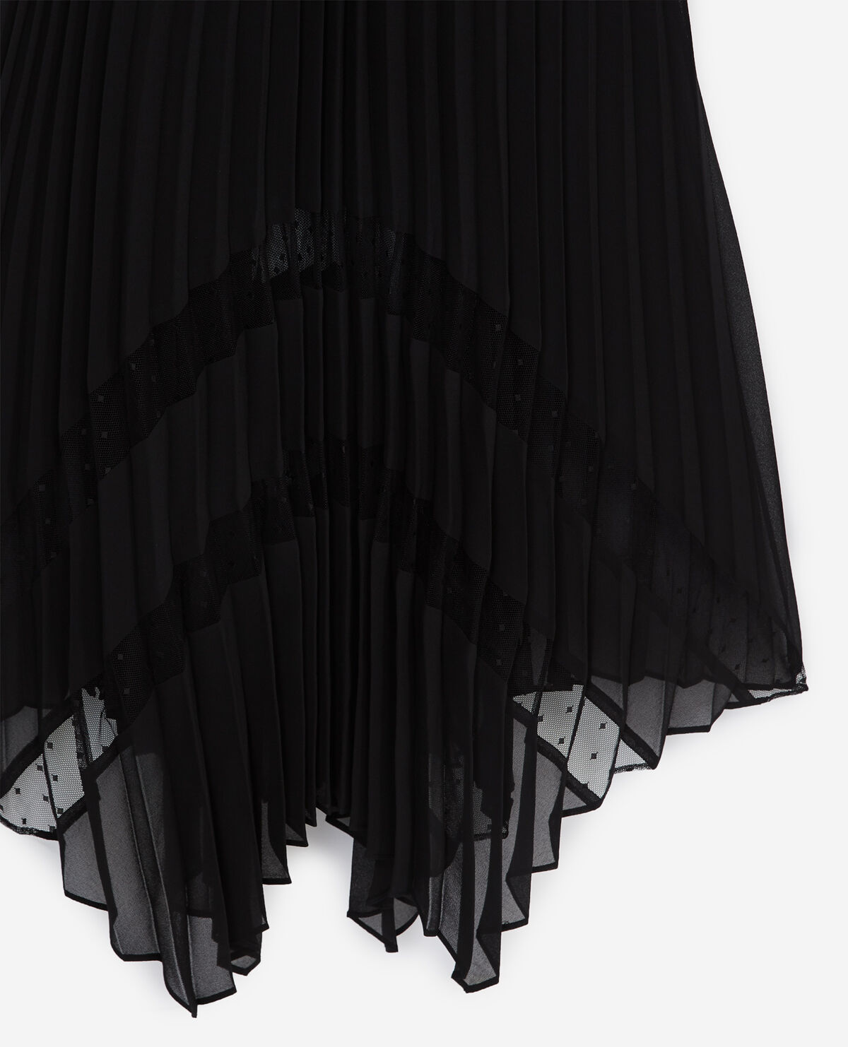 Robe longue plissée noire