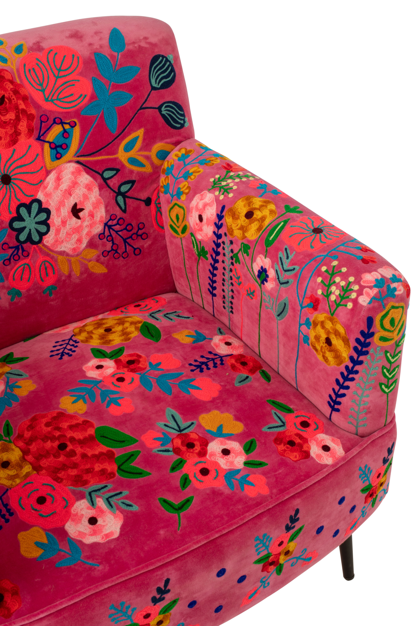 Fauteuil Bloemen Mangohout Fuchsia