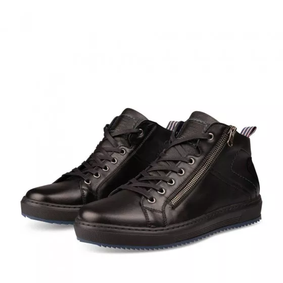 Baskets NOIR DENIM SIDE CUIR