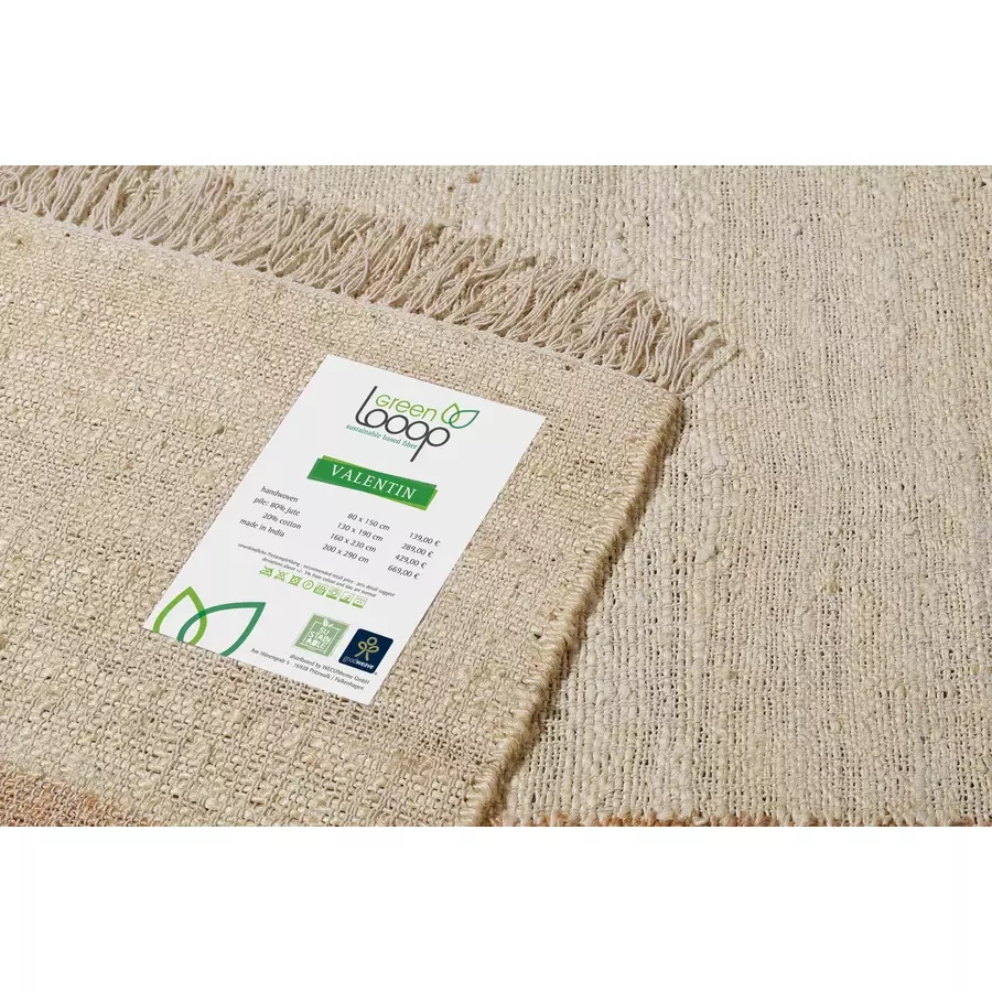 Green Looop Handweb-Teppich Valentin beige, braun