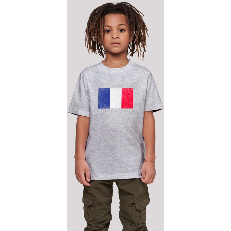 F4NT4STIC T-Shirt France Frankreich Flagge distressed heather grey
