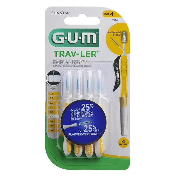 Gum Brossette Interdentaire Trav Ler 1,3mm 4 unités