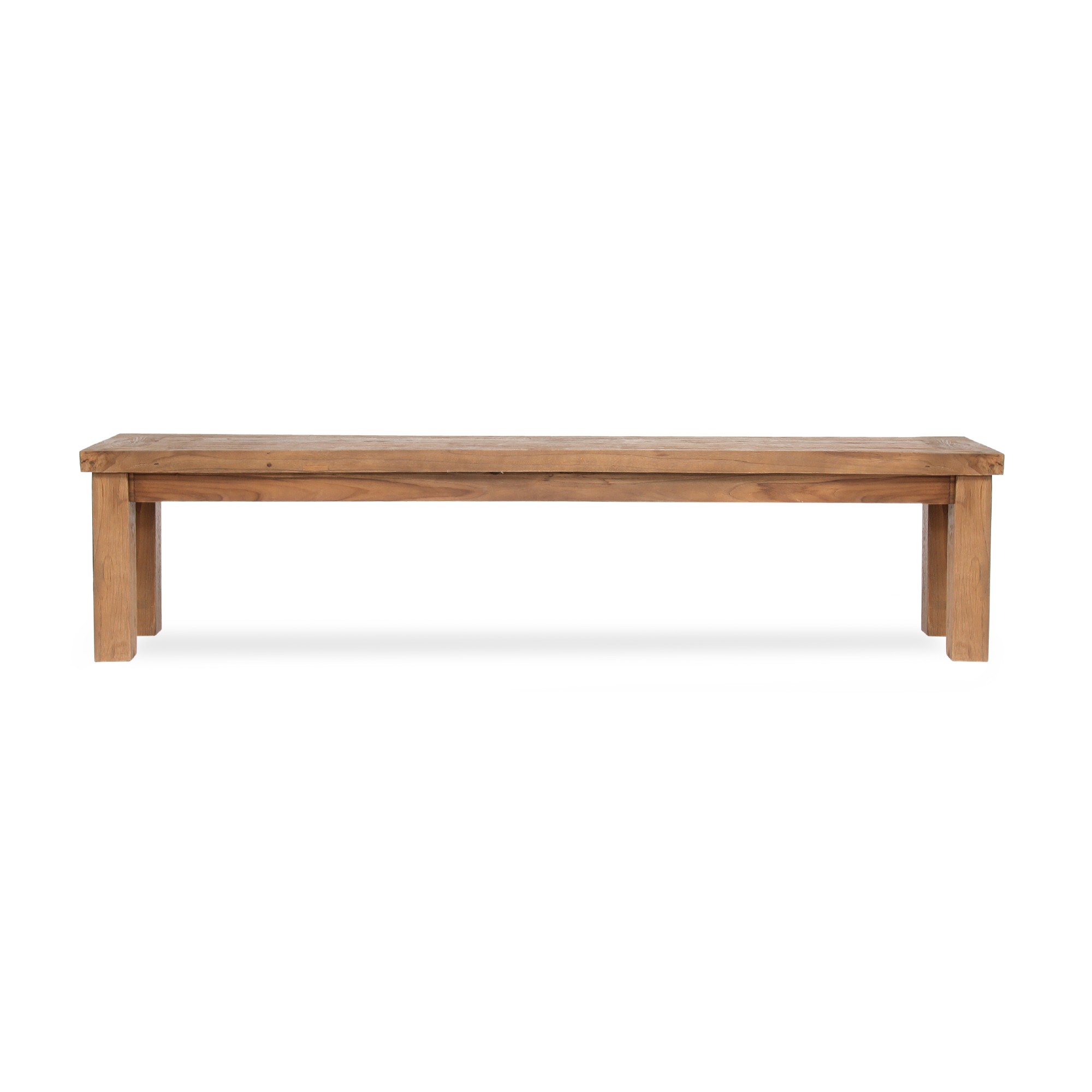Holzbank aus recyceltem 'Teak', natur, L 200 cm, B 35 cm, H 47 cm von fischer's lagerhaus