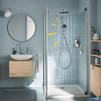 Grohe regendoucheset Quickfix Vitalio Start met handdouche en thermostaatkraan 2 standen chroom