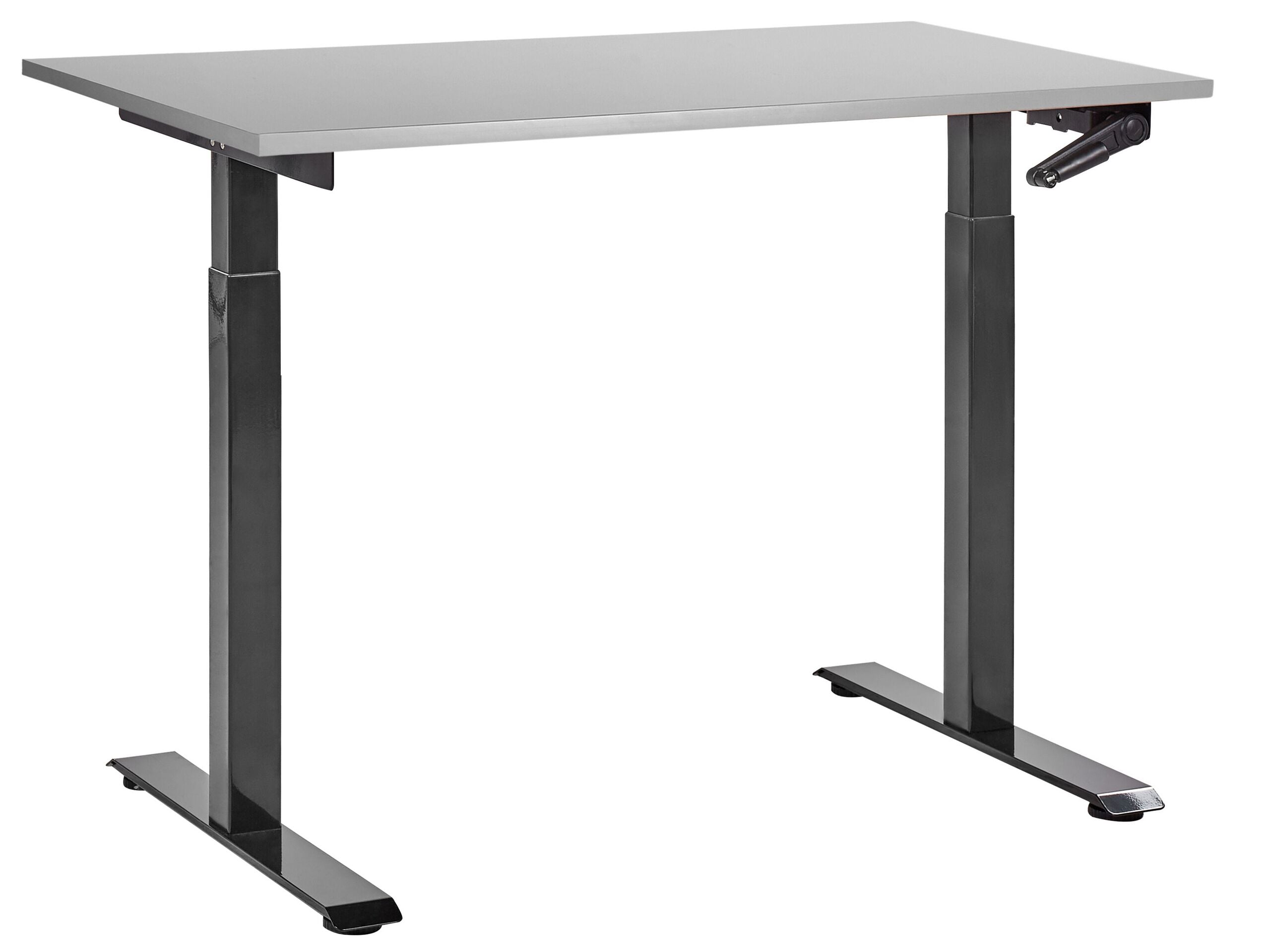 Beliani-DESTINES-Verstelbaar bureau-Grijs|Zwart-120 x 72 cm-MDF