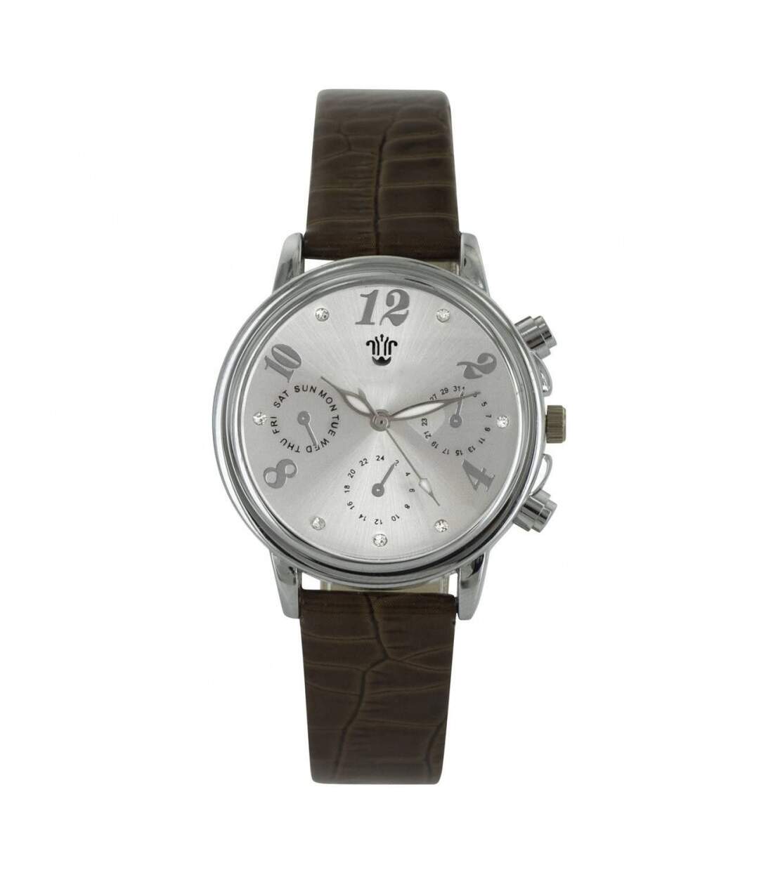 Montre Femme Couleur Marron Strass Style Chrono BELLOS