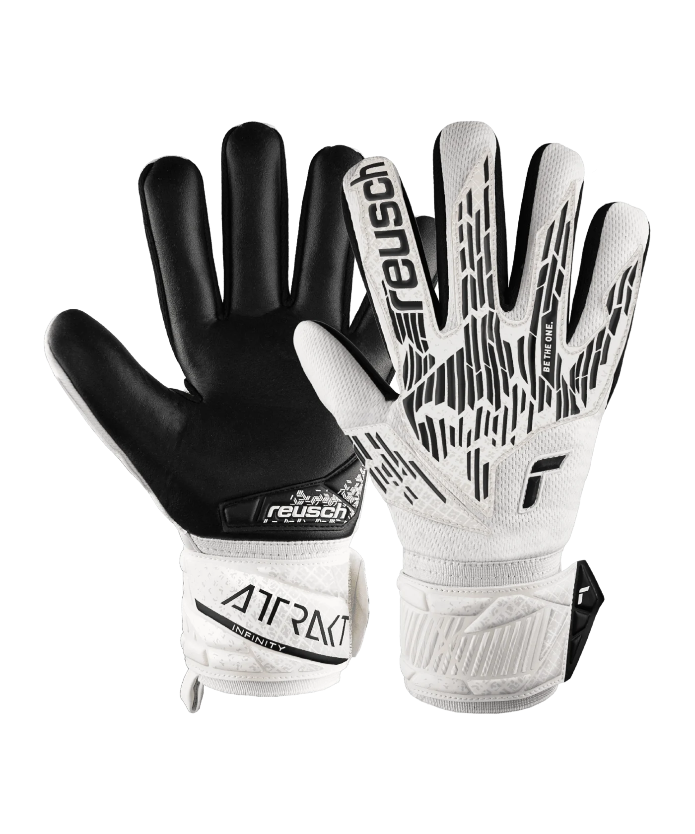 Reusch Attrakt Infinity NC Shine Bright 2024 TW-Handschuhe Weiss Schwarz F1101