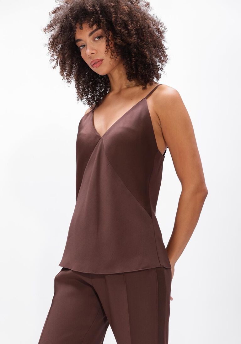 bruine forte forte top envers satin slip top