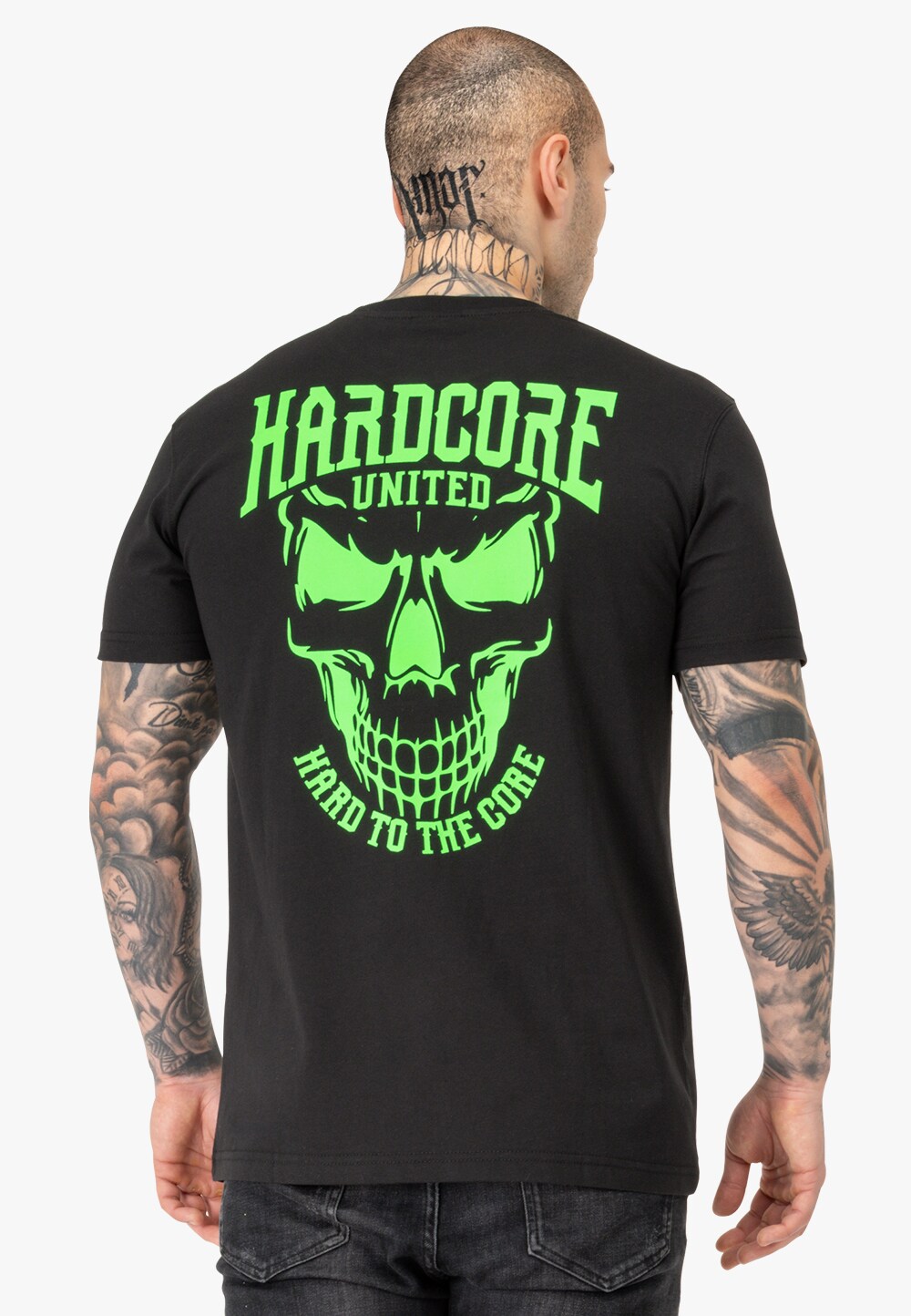 Hardcore United Herren T-Shirt normale Passform SKULLY