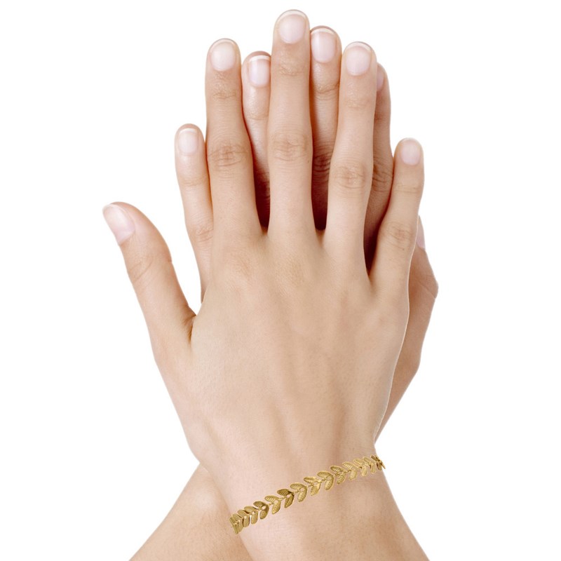 Bracelet Plaqué Or Laurier - taille 18 cm