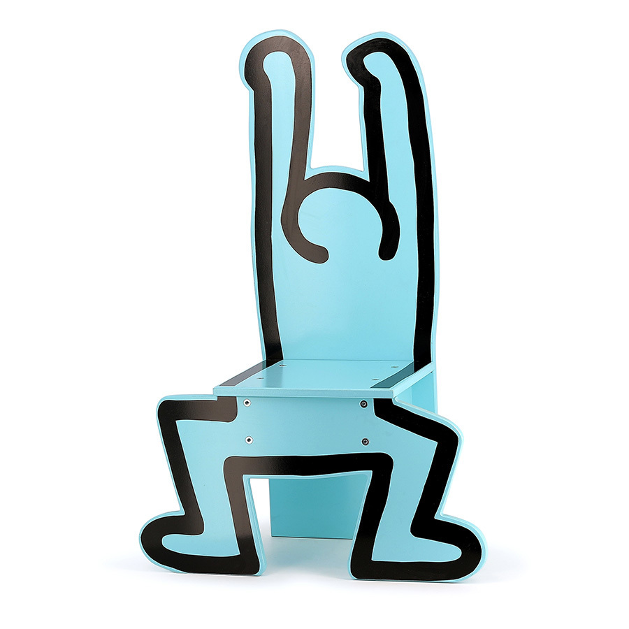 Chaise keith haring bleue