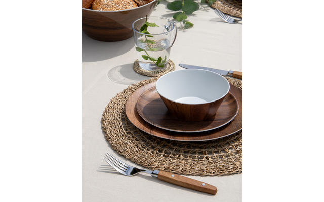 Gimex Nature Line Wood Geschirrset Melanim 16-tlg. für 4 Personen braun