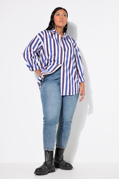 Mom-Jeans, wide Legs, 5-Pocket, Elastikbund