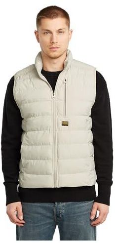 G-Star RAW - Foundation Liner - Gilet - Beige - Col Montant, Pockets met Drukknopen