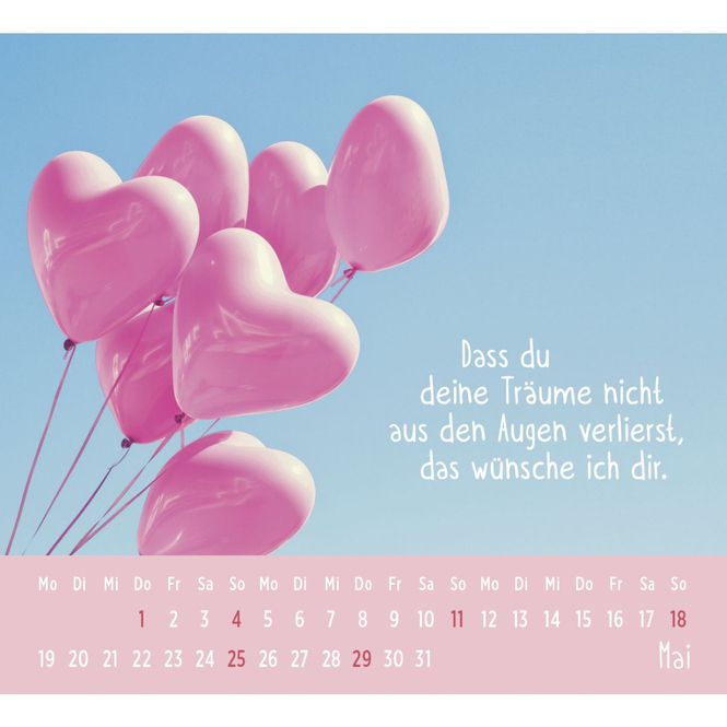 Mini-Kalender 2025 - Der kleine Herzenswunschkalender