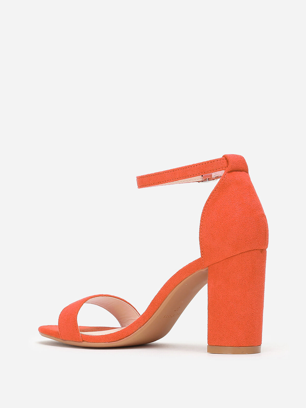 Sandales à brides et talon carré- orange