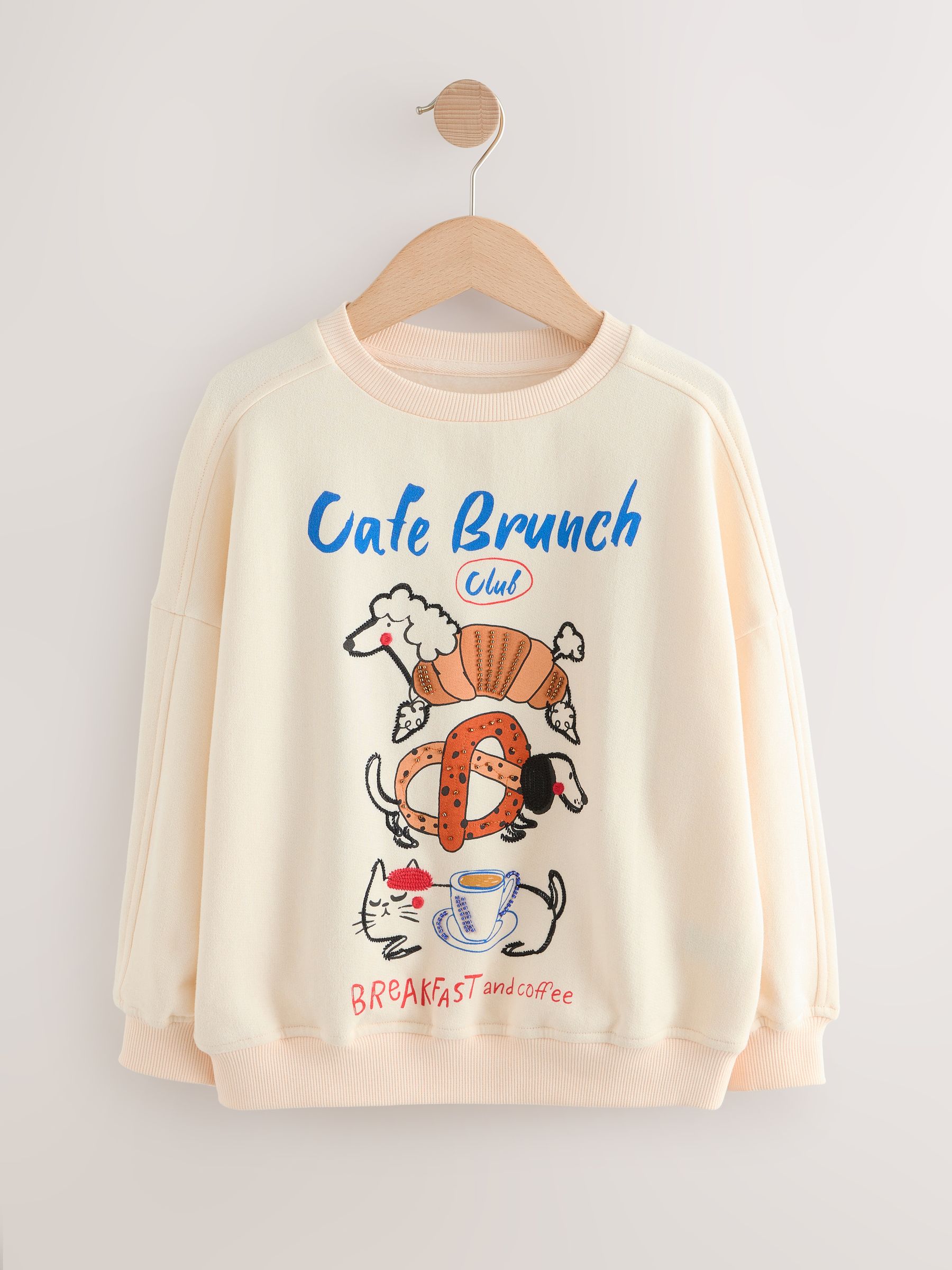 Crèmekleurig met hondenprint - Graphic Sweatshirt (3-16yrs)