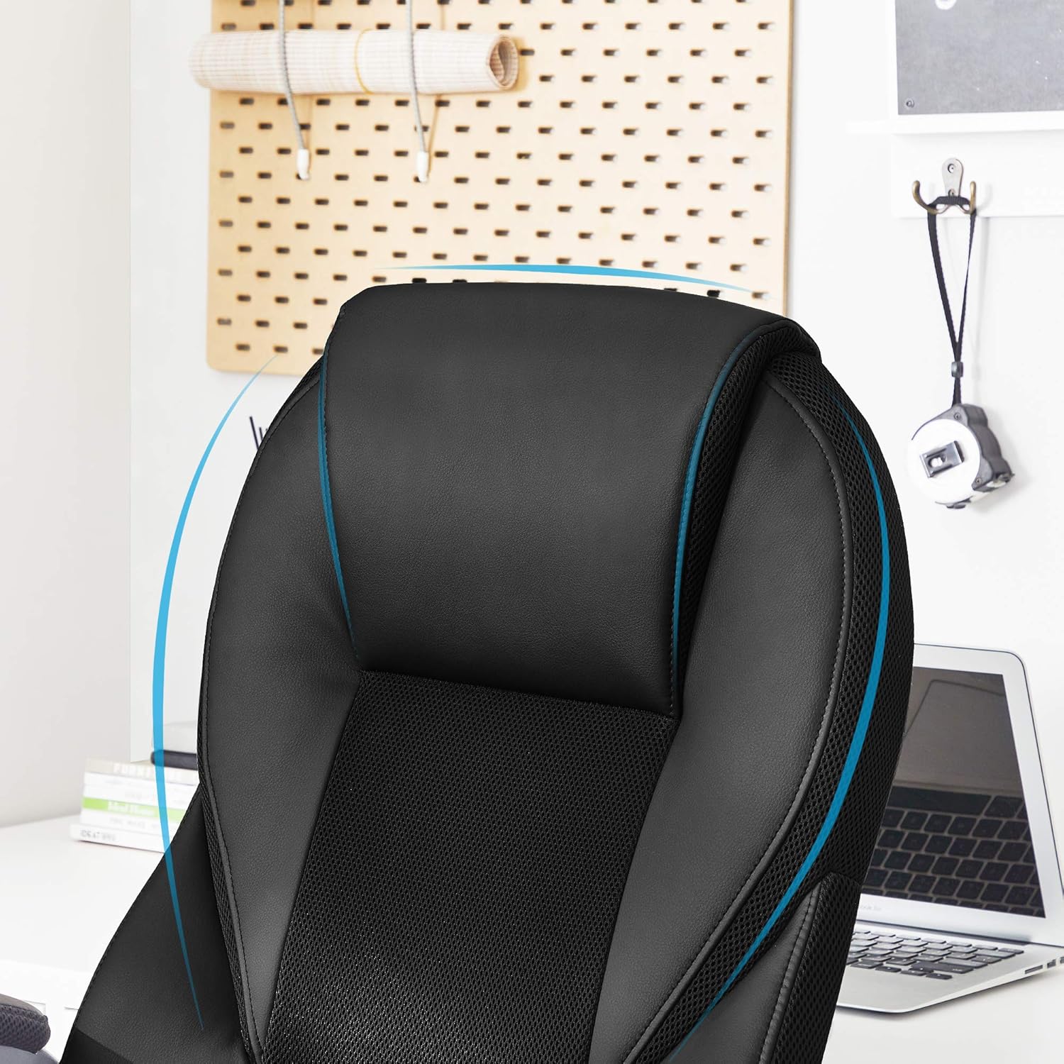 SONGMICS Bürostuhl Chefsessel Drehstuhl Computerstuhl Sitzhöhenverstellung office Stuhl Polsterung, OBG22B DN3762062