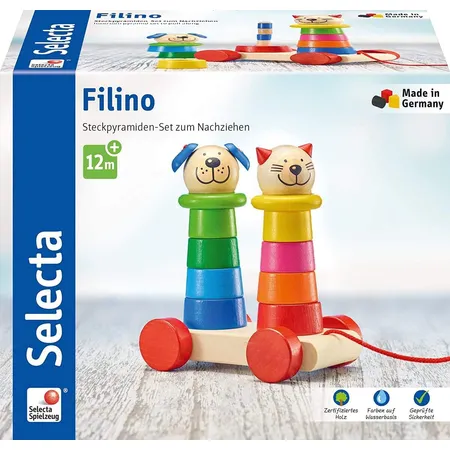 Selecta Filino, Nachzieh- und Stapelspielzeug, 15 cm