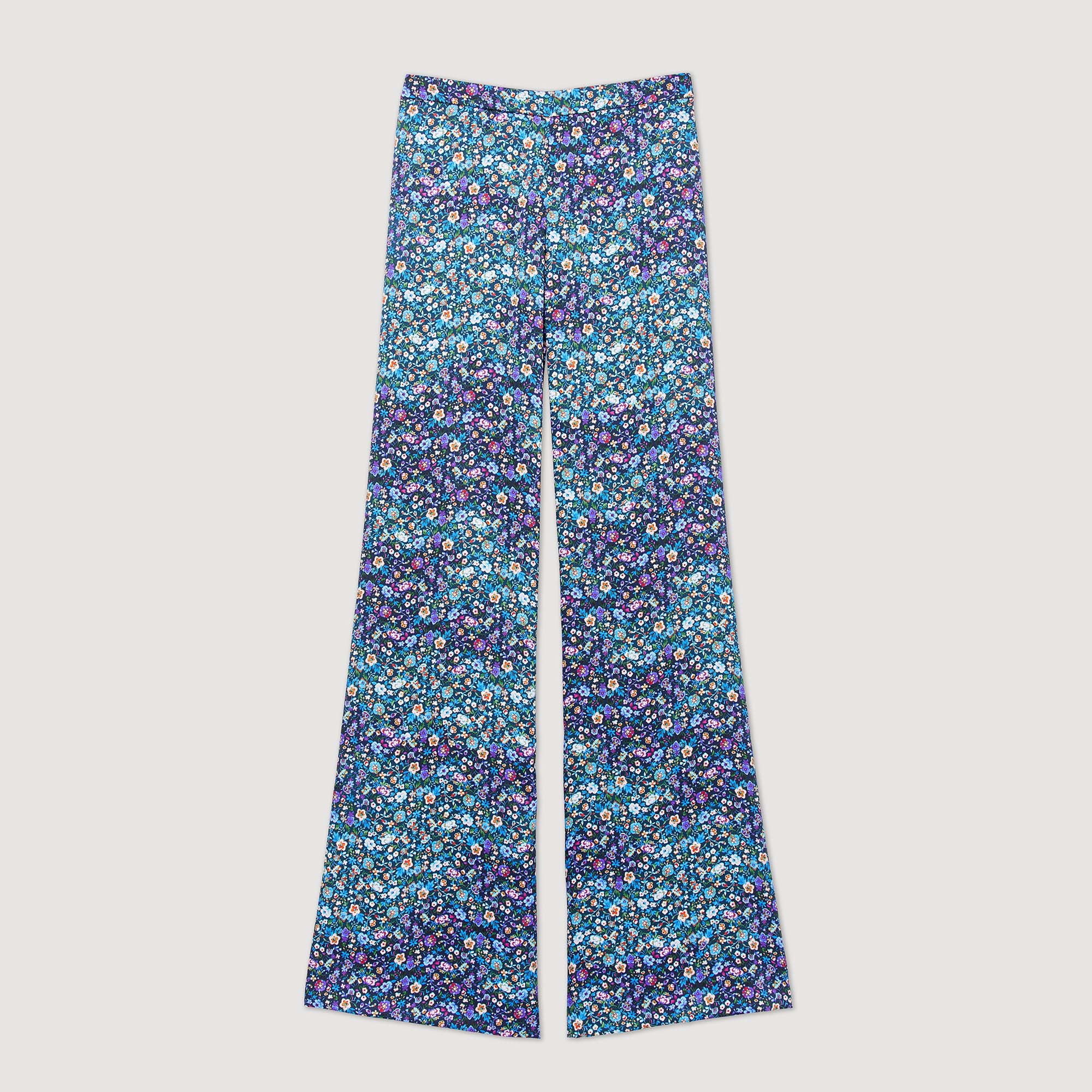 Pantalon satine imprime fleuri