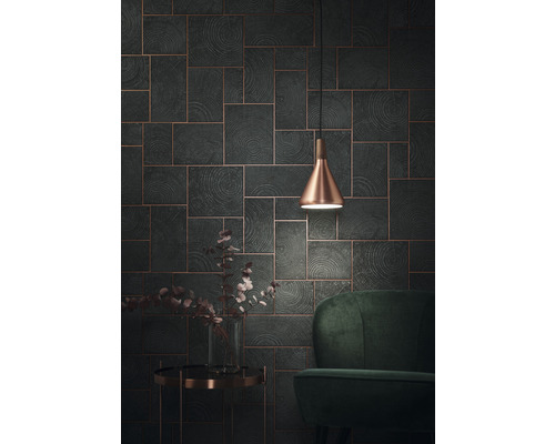Vliesbehang 85744 Natural Opulence van Felix Diener, houtlook, antraciet koper